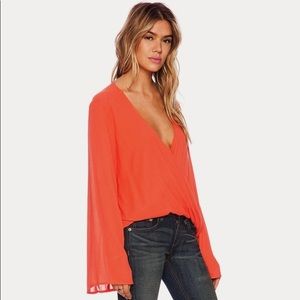 Blue Life Hayley Top in coral